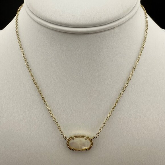 Kendra Scott‎ Elisa Pendant Necklace Gold Chain Ivory Pearl Gold-Plated Everyday - Picture 1 of 7